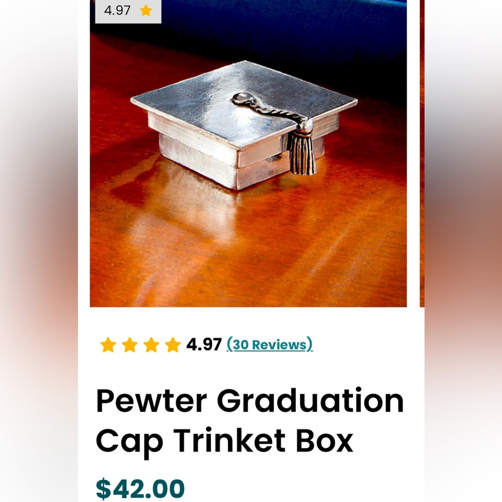 New in box Graduation cap trinket box